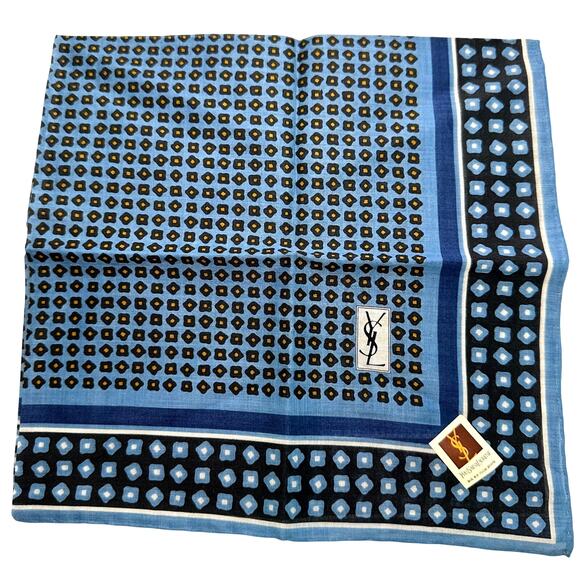 Yves Saint Laurent Vintage Handkerchief / Pocket Square / Small Scarf 18" - Picture 1 of 9